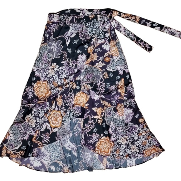 Anthropologie Midi Wrap Skirt size L - Picture 6 of 9